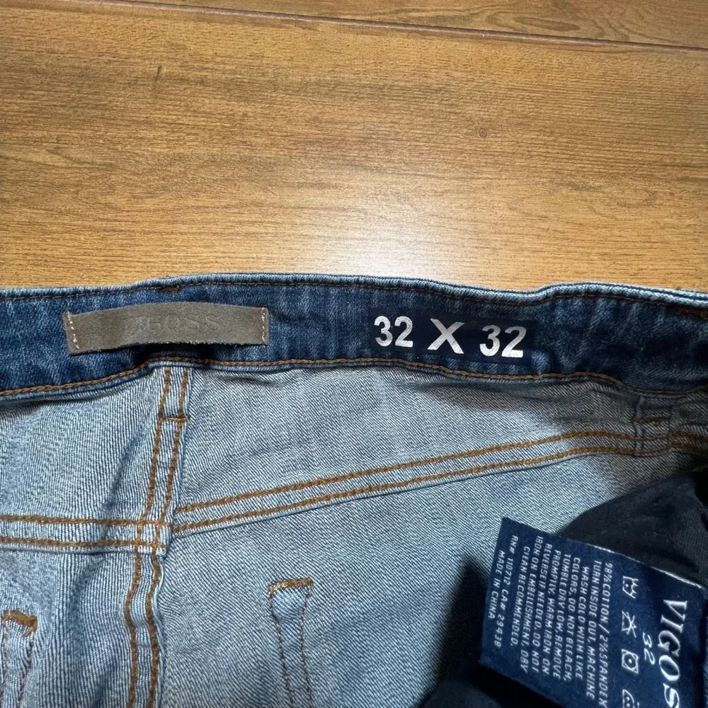 Vigoss Keith 320 Skinny Jeans Medium‎ Wash Distressed Mens Size 32x32